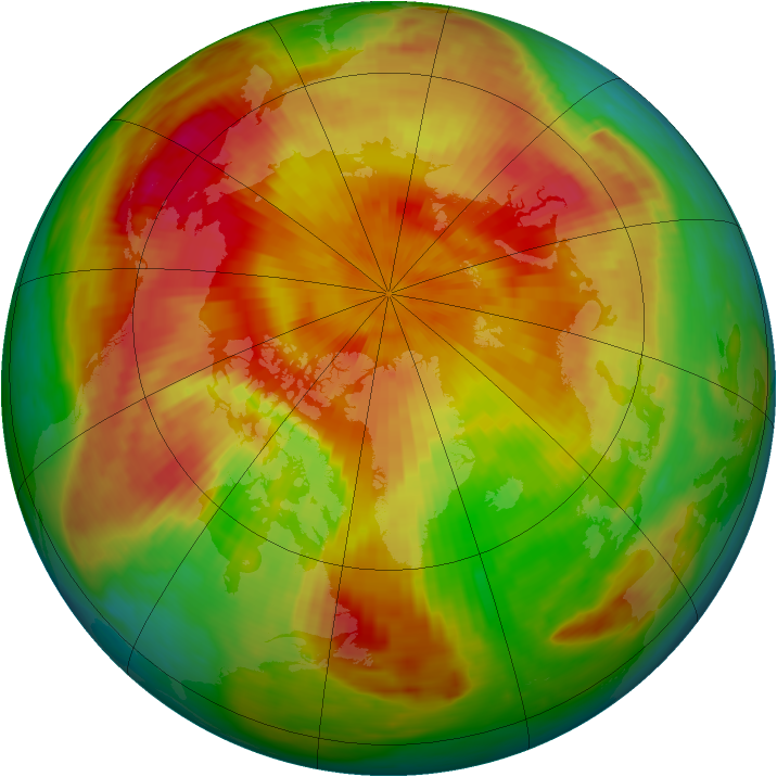 Arctic ozone map for 22 April 1985